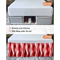 thumbnail image 7 of Red Striped Wrap Around Bed Skirts for California King Bed 16" Drop,Bed Skirt with Adjustable Elastic Belt Dust Ruffle Bed Valance for Bedroom Modern Gradient Geometric Ripple Stripes Bed Frame Cover, 7 of 7