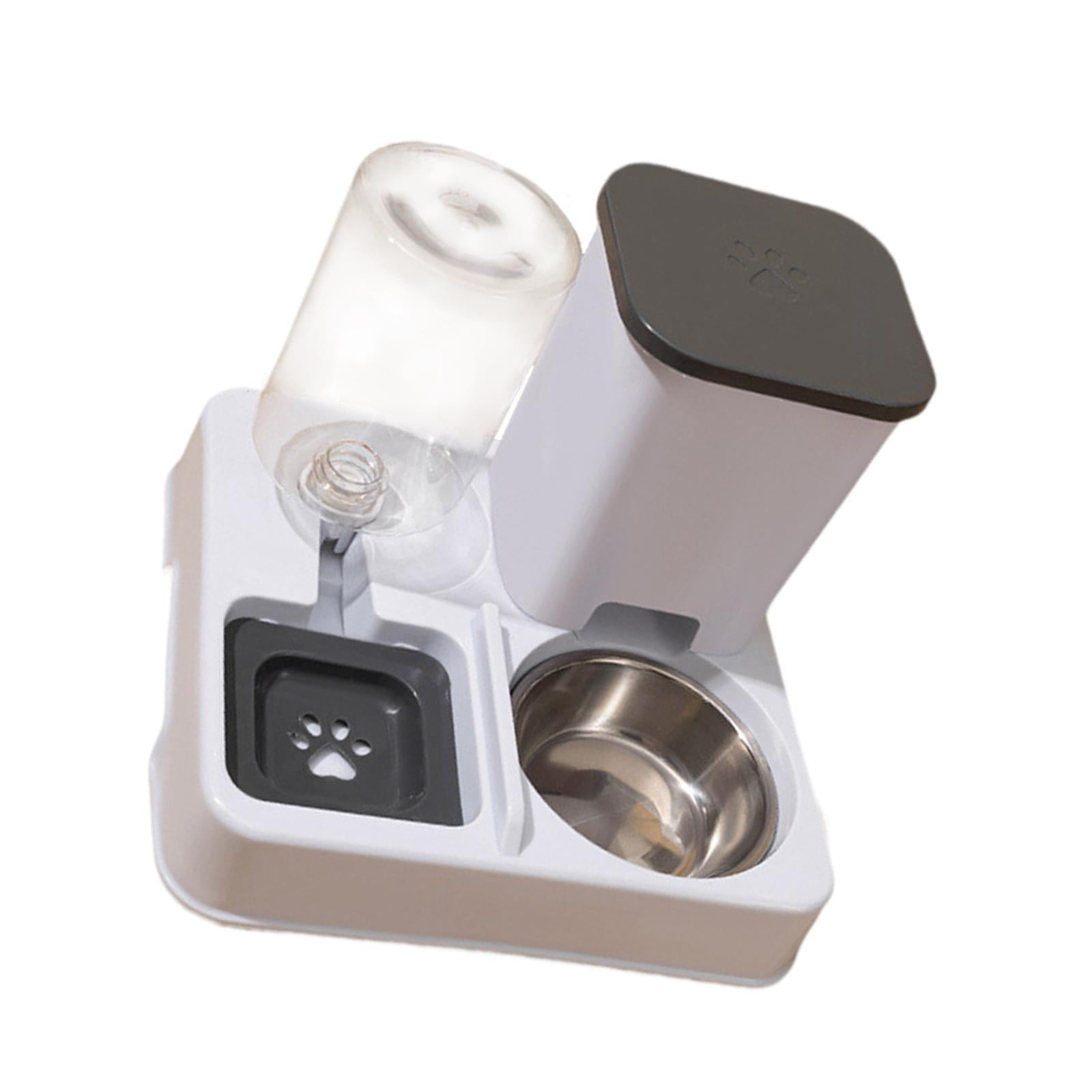 Bothyi Automatic Cat Feeder Food and Water Supply Detachable for s Dogs Travel gray white