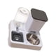 thumbnail image 2 of Comedero automático para mascotas con doble cuenco y gran capacidad, estación de alimentación antivuelco gris blanco, 2 of 9