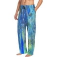 thumbnail image 2 of Easygdp Peacock Men's Pajama Pant, Sleep Elastic Waistband Lounge Pants - Small, 2 of 9