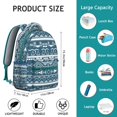 thumbnail image 6 of Boho Tribal Travel Backpack - 17" Laptop Sleeve, Water-Resistant College Daypack, Large Capacity Campus Bag for Books & School Essentials, 6 of 6