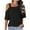 Black, variant on Kovlvoll Womens off Shoulder Tops Fashion T Shirts Blouses Summer Short Sleeve Loose Casual Tees Top