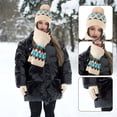 thumbnail image 6 of COOPLUS 3 PCS Winter Hat Scarf Gloves Set, Long Scarf Neck Warmer Beanie with Pom Pom Touchscreen Gloves Set Winter Gifts for Adults Children, 6 of 7