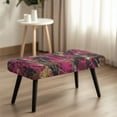 thumbnail image 4 of Yuyamidu Pink Stretch Dining Bench Cover Camo Branch Removable Bench Slipcover with Elastic Edge Easy to Install Rectangle Seat Protector Gift for Holiday, 4 of 8