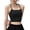 Black, variant on Women Ribbed Cami Top Stretch Solid Color Built In Chest Pad Slim Cropped Spaghetti Strap Tank Top Workout Daily Casual Holiday Outfits