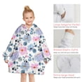 thumbnail image 6 of Pioneer Flower Floral Print Pattern Blanket Hoodies for Kids 6-13YR Oversize Wearable Blanket Hoodies for Boys Girls Teens, 6 of 7