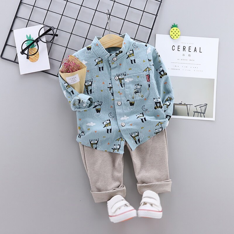 spring autumn Baby Boy Clothes Set 2PCS Children Clothing Sets Print