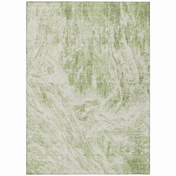 HomeRoots 614263 3 x 5 ft. Sage & Ivory Abstract Washable Indoor & Outdoor Rectangle Area Rug