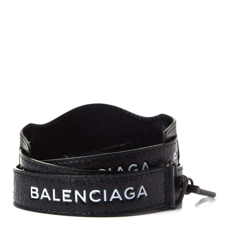 Balenciaga Classic City Black Arena Leather Logo Strap Satchel 505550