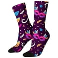 thumbnail image 4 of LSQii Fun Socks for Women Cozy Breathable Printed Cotton Knitted Fashion Novelty Crazy Mid Calf Sports Socks Gifts Carnival Navy, 4 of 5
