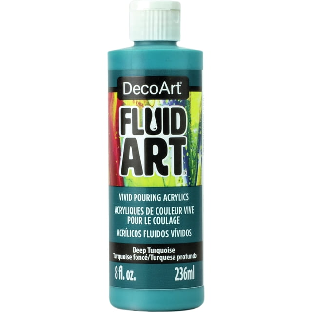 Décoart Fluidart Prêt-à-Verser Peinture Acrylique Turquoise 8oz de Profondeur