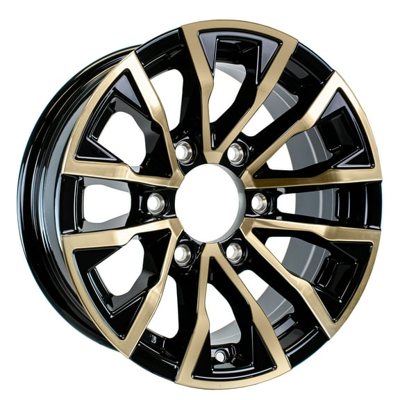 Aluminum Trailer Wheel 15X6 15" Edge Brushed Gold Finish 6 Lug On 5.5" Center Rim
