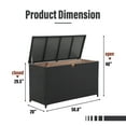 thumbnail image 3 of 120 Gallon Outdoor Storage Box with Waterproof Inner, Large Wicker Patio Storage Bin, Deck Boxes for Cushions, Garden Tools, Pool Toys, Aluminum Frame, Black, 3 of 6