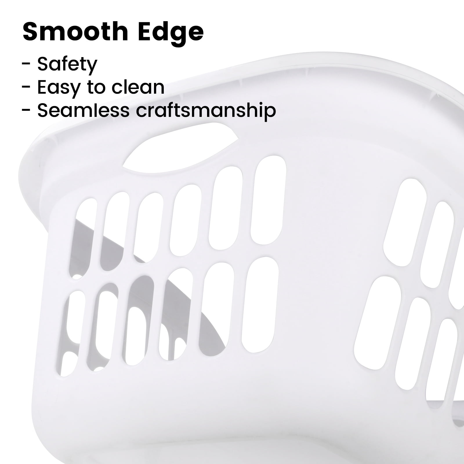 GameXcel 3-Pack 50L Laundry Basket Hip Hold, Stackable Plastic Hamper with Vented Holes for Bathroom, Bedroom, Laundry Room, Dorm