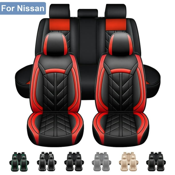 For Nissan Car Seat Covers 5Seats Full Set, Waterproof Pu Leather Auto