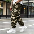 thumbnail image 6 of UDAUDU Cargo Pants for Men Comfortable Workout Hiking Pants Leg-Bound Tapered with Pocket Casual Camouflage Jogger Pants Gift for Men Khaki S, 6 of 8