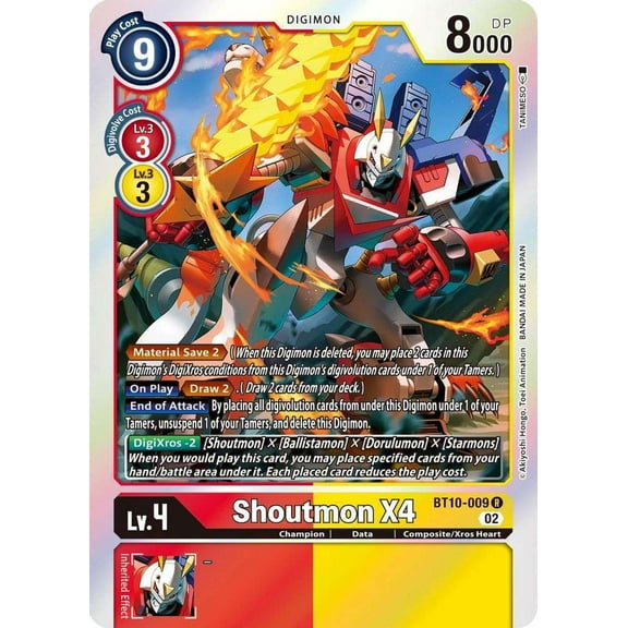 Digimon Xros Encounter Rare Shoutmon X4 BT10-009