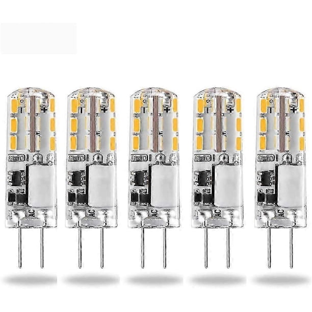 5 Pack G4 LED Bulb 12V Daylight White 6000K 1.5W AC/DC 12V Halogen Replacement 2W G4 Base Bi-Pin Typ
