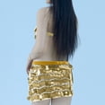 thumbnail image 4 of QHFBli Sequin Skirt Sparkly Mardi Gras Belly Dance Mini Skirts for Women, 4 of 4