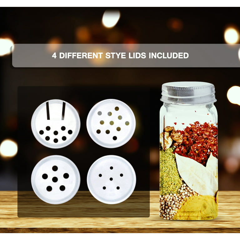 Nevlers 4 oz. Glass Spice Jar Set (24 Pack)  Herb Container Set: Square Spice  Jars , Airtight Metal Covers and Other Accessories 