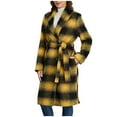 thumbnail image 3 of Winter Plaid Jackets for Womens Fashion Plus Size Casual Trundown Collar Outwear Coat Long Sleeve Pockets Plaid, 3 of 9