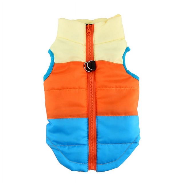 Ropa para mascotas, abrigo para perros pequeños a prueba de viento, chaqueta cálida de invierno para cachorros con cremallera, chaleco a prueba de nieve para perros con anillo en D, disfraz de algodón