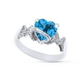 thumbnail image 2 of Heart Shape Simulated Blue Topaz In 14K White Gold Over 925 Sterling Silver Ring Size 12.5, 2 of 5