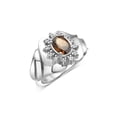 thumbnail image 4 of RYLOS Rings for Women Silver Ring with Oval 7X5MM Gemstone &  Sparkling Diamonds June Smoky Quartz Jewelry  Size 8, 4 of 8