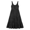 thumbnail image 7 of XUNKUSGA Maxi Sundresses for Women Casual Scoop Neck Sleeveless Plaid Pleated Flowy Womens Summer Dresses Classic High Waisted Beach Swing Dress with Pockets,Gray,S, 7 of 7