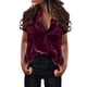 thumbnail image 2 of Xuyuer Women's Crew Neck Velvet Top Short Sleeve T-Shirt Velvet Shirt for Women's Casual V Neck Short Sleeve Velvet Tops Short Sleeve Casual T-Shirt Party Clubwear Blouse, 2 of 6