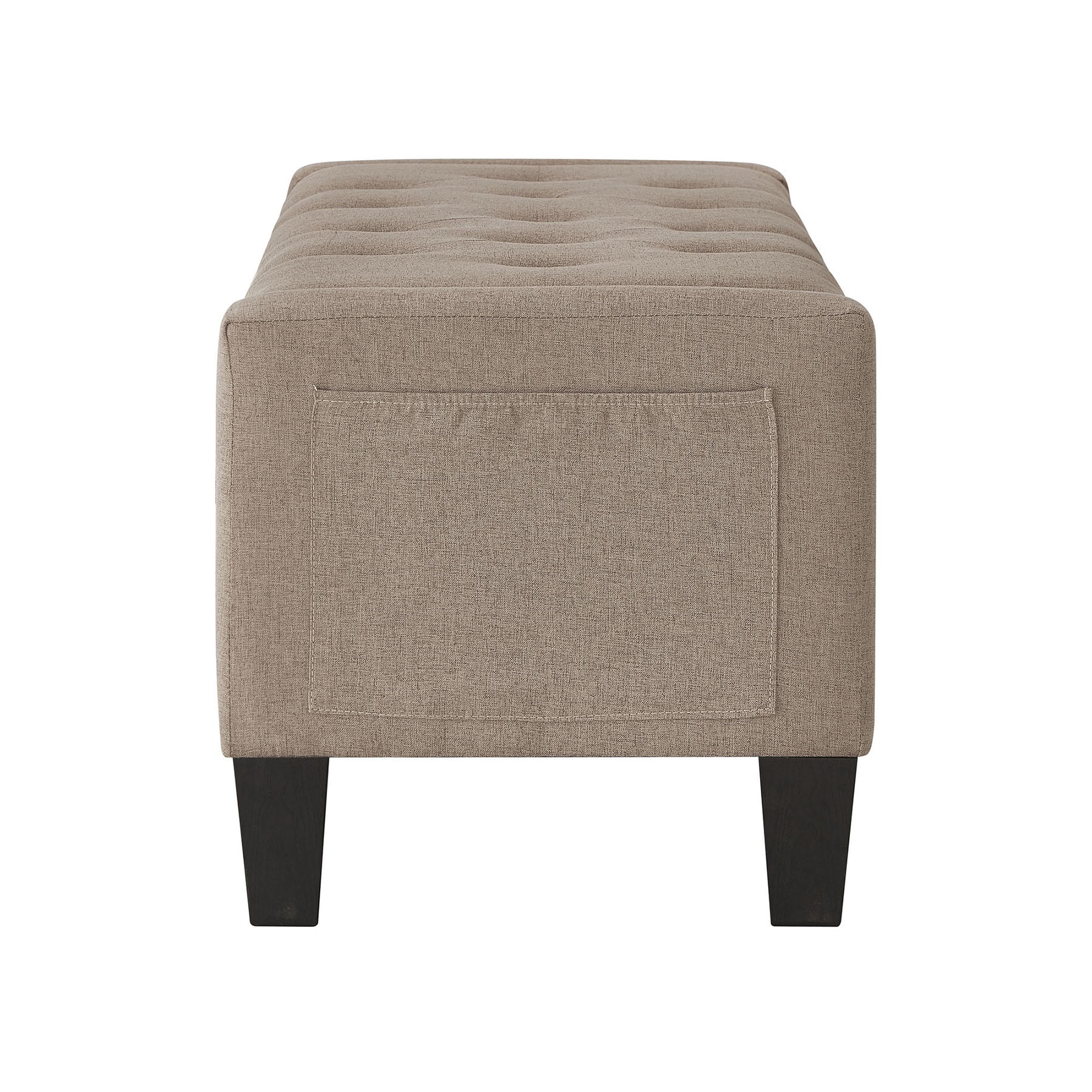 CQSXDA Upholstered Ottoman Bench in Linen with Storage and Safety Hinge for Entryway Seating and Organization
