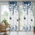 thumbnail image 5 of Outdoor Curtains for Patio Waterproof, Blue Spring Botanical Outdoor Privacy Panels Grommet, Weeping Eucalyptus Butterfly Blackout Outside Curtains for Porch/Cabana/Pergola/Gazebo 54"x108", 2 Panels, 5 of 8