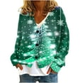thumbnail image 2 of Deal of the Week Ofreoo Women‘s Christmas Printed CasualCardigan ButtonFashion Jacket Tops Coat Cardigan Sweaters for Women Lightweight, 2 of 5