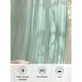 thumbnail image 6 of Sheer Curtains 84 Inches Long, Green Semi Sheer Curtains Light Filtering Window Treatment, Modern Abstract Art Ombre Striped Privacy Voile Drapes for Living Room Bedroom 52x84 Inch, 6 of 7