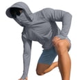 thumbnail image 4 of JOANKDMI Sun Protection Hoodies for Men Long Sleeve UV Shirt with Face Mask and Thumb Holes Lightweight Zip Up Cooling Athletic Jacket for Fishing Hiking Outdoor, 4 of 6