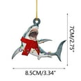 thumbnail image 2 of Lilixerw Christmas Tree Hanging Decoration,Acrylic Shark Xmas Ornament for Home Xmas Decor,Festival Party Decor,3.3 x 2.7 Inch, 2 of 3