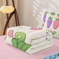 thumbnail image 5 of Homewish Colorful Cute Carrot Zipper Full Size Comforter Sets with Fitted Sheet and 2 Pillowcases,Watercolor Kawaii Polka Dots Zipper Bedding Set For Kids Girls,Reversible,4-Piece, 5 of 7