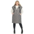 thumbnail image 2 of White Mark Women's Long Hooded Puffer Vest, 2 of 7