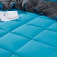 thumbnail image 3 of HIG Turquoise All-Season Reversible Down Alternative Quilted Comforter - Lightweight - Hypoallergenic Microfiber Fill - Corner Duvet Tabs - Box Stitched - Machine Washable - Full/Queen Size, 3 of 6