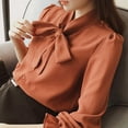 thumbnail image 1 of Greyghost New style Ladies Blouse Bowknot Chiffon Blouse Lace-up Shirt, 1 of 7