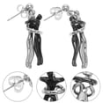 thumbnail image 3 of 1 juego de collar con abrazo creativo, pendientes, collar, conjunto de joyas, gargantilla y colgante, 3 of 5