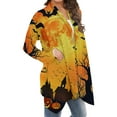 thumbnail image 4 of Hvot&aat Women's Halloween Long Sleeve Cardigan Fall Open Front Cat Pumpkin Cardigan Oversize Medium Length Coat, 4 of 6