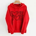 thumbnail image 2 of Oversized Sweatshirt for Women Cute Heart Print Hoodies Long Sleeve Sweatshirts Hooded Pullover Tops with Pocket Hooded Sweatshirts Casual Hoodie, 2 of 5