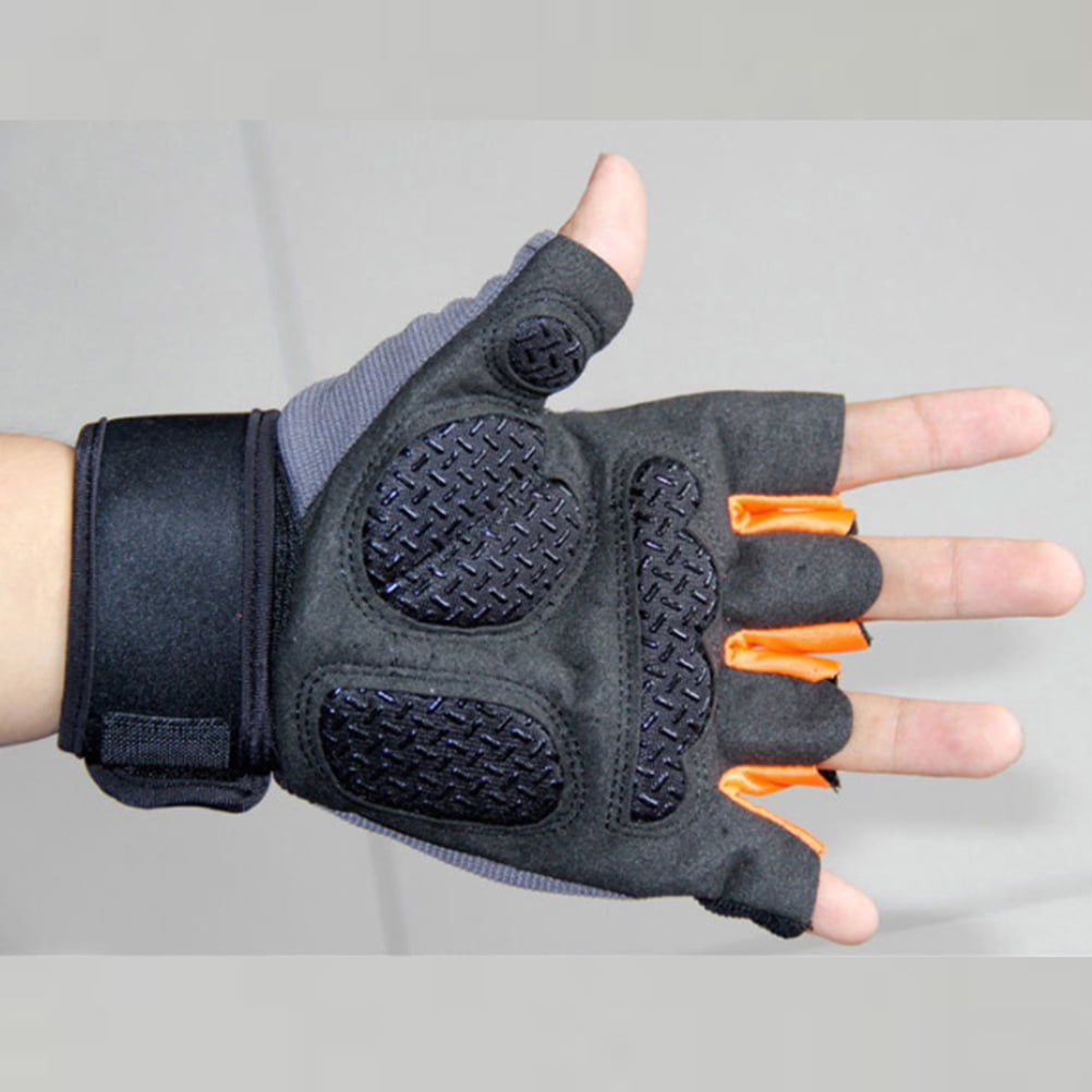MLINS  Anti-slip Sports Gloves Orange for Palm Protective Pushing Miss