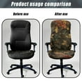 thumbnail image 4 of Renewold Camo Hunting Forest Leaf Office Chair Cover Spandex Computer Desk Chair Cover Anti-slip Decorative High Back Chair Slipcover with Elastic Bottom Home Office Decor, L, 4 of 7