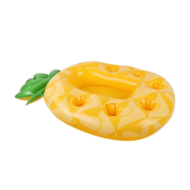Portavasos flotante inflable de PVC, dibujos animados de aguacate, piña, múltiples agujeros, flotador de bebida, posavasos inflable, soporte para teléfono de vino y fruta para fiesta en la piscina