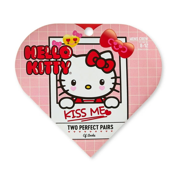 Hello Kitty Valentine's Novelty Socks Gift Box Set, 2 Pairs, Size 8-12