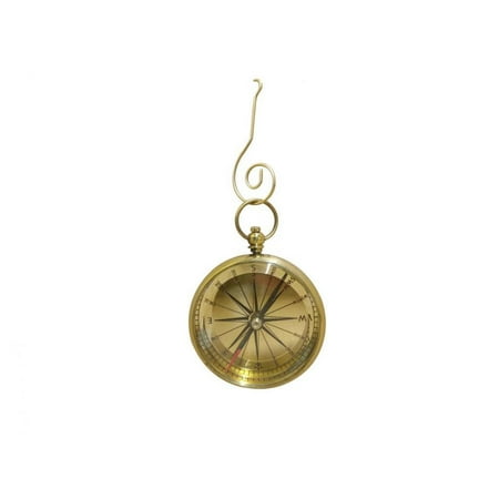 Brass Engravable Christmas Ornaments Solid Brass Lensatic Compass Christmas Ornament 5