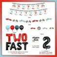 thumbnail image 7 of Two Fast Birthday Decorations for Boys, Race Car 2nd Birthday Party Decoration Happy Birthday Banner Garland Cake Cupcake Topper Blue Red Balloon Number 2 Foil Balloon for 2 Year Old Boy Birthday, 7 of 7
