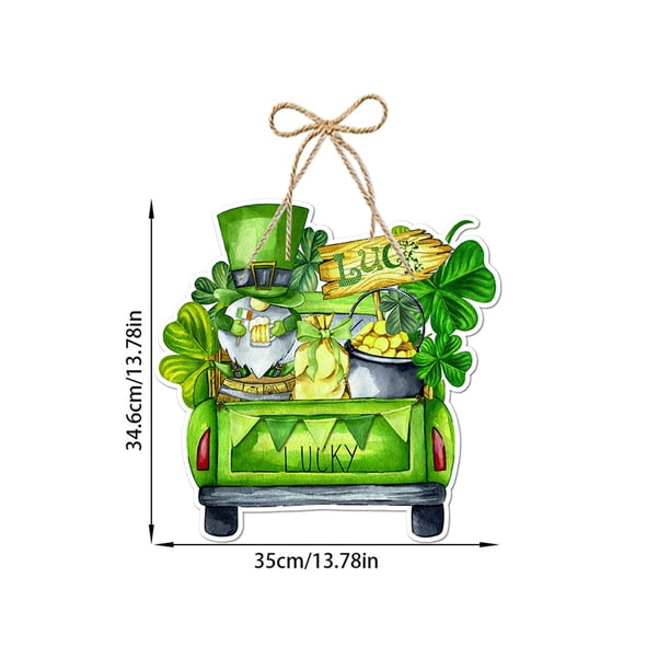 Colgante Decorativo de San Patricio, Trébol Y Verde Cinta de la Puerta Colgante Ornamento, 35x35cm, Papel Festivo Decoración Del Hogar